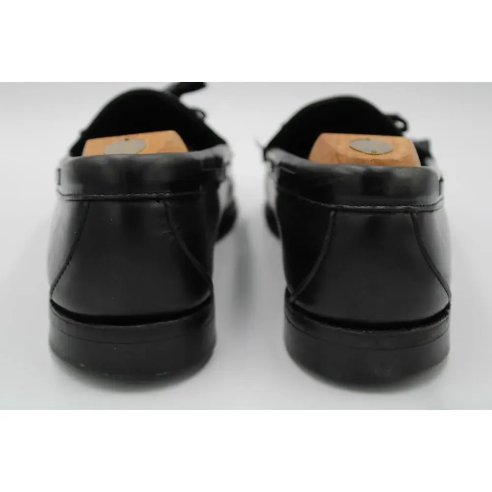 Size 10.5 - VTG L.L. Bean Men's Black Leather Tassel Loafers Dress Shoes Slip On